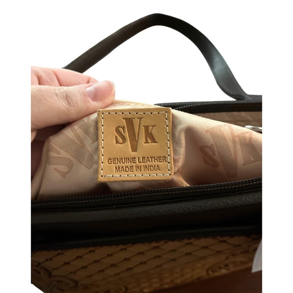 SVK Western Tooled Leather Shoulder Handbag With Unique Textured Design - Picture 5 of 5